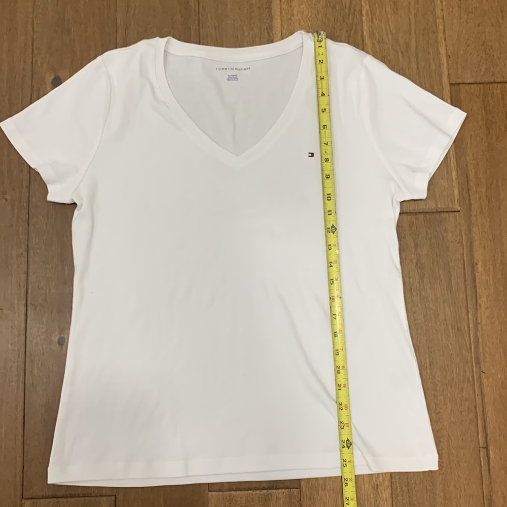 Tommy Hilfiger White Fitted Crew Neck Short Sleeve Tee Size XL - Picture 4 of 7